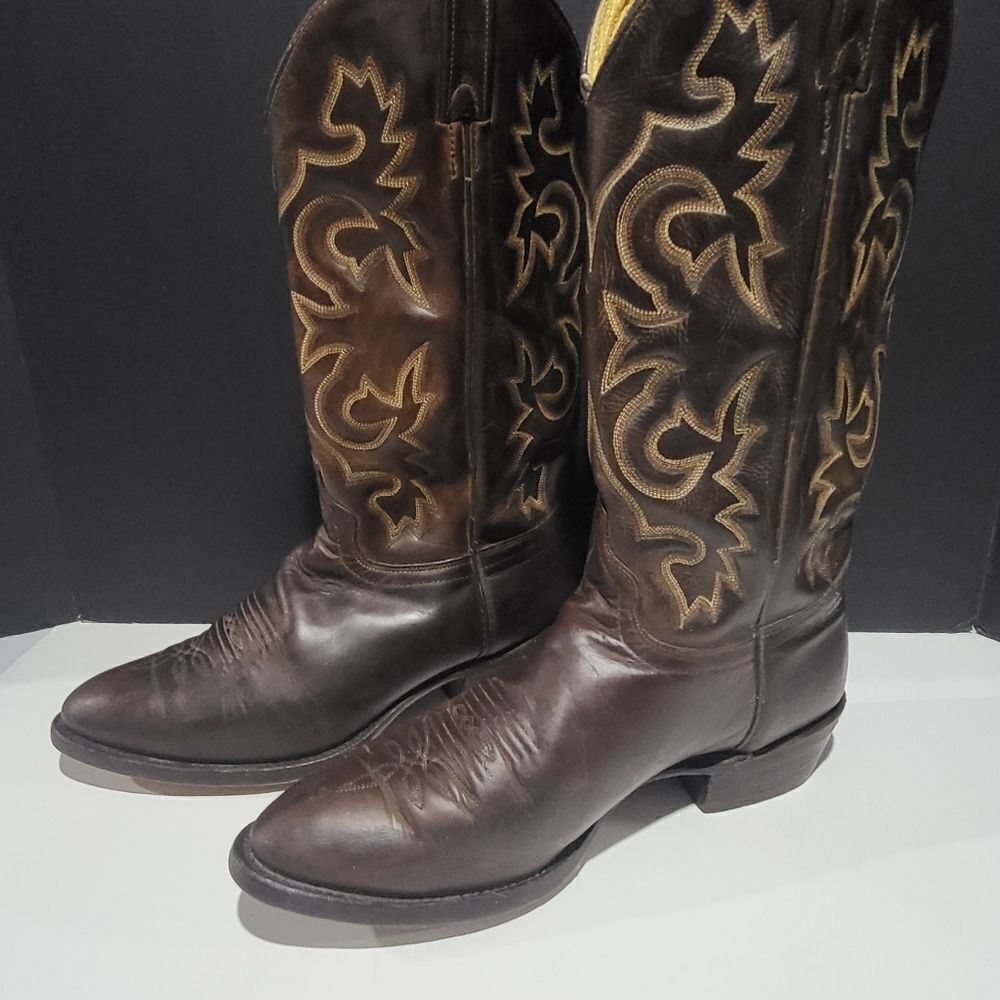 J.Chisholm Men's Brown Leather Cowboy Boots